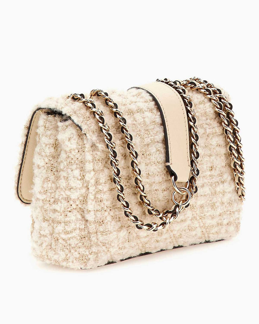 Guess Giully Zincirli Mini Omuz Çantası Ivory