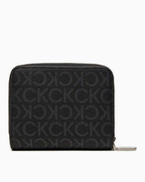 Calvin Klein Must Zip Around Monogram Baskılı Cüzdan Black Monogram
