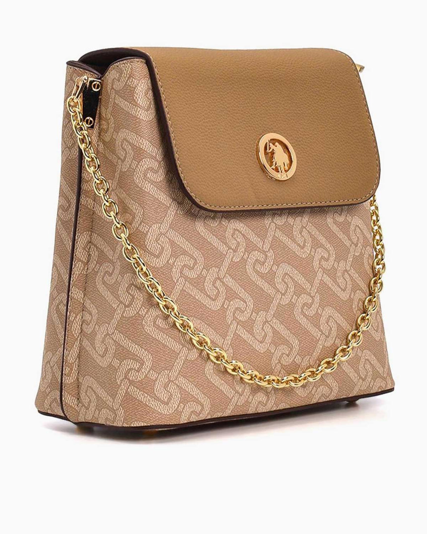 Us Polo Assn Çapraz Askılı Kadın Çantası Bej - Bej