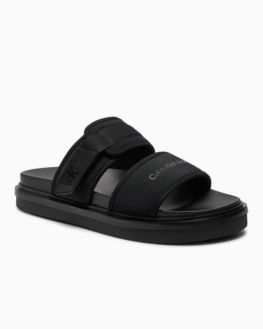Calvin Klein Double Bar Logolu Sandalet Triple Black