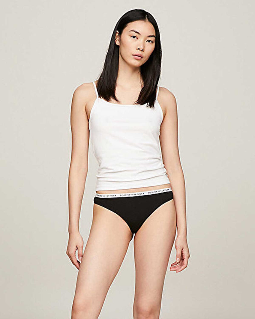 Tommy Hilfiger Thong Print 3'lü Kadın Tanga Black/Black/Black
