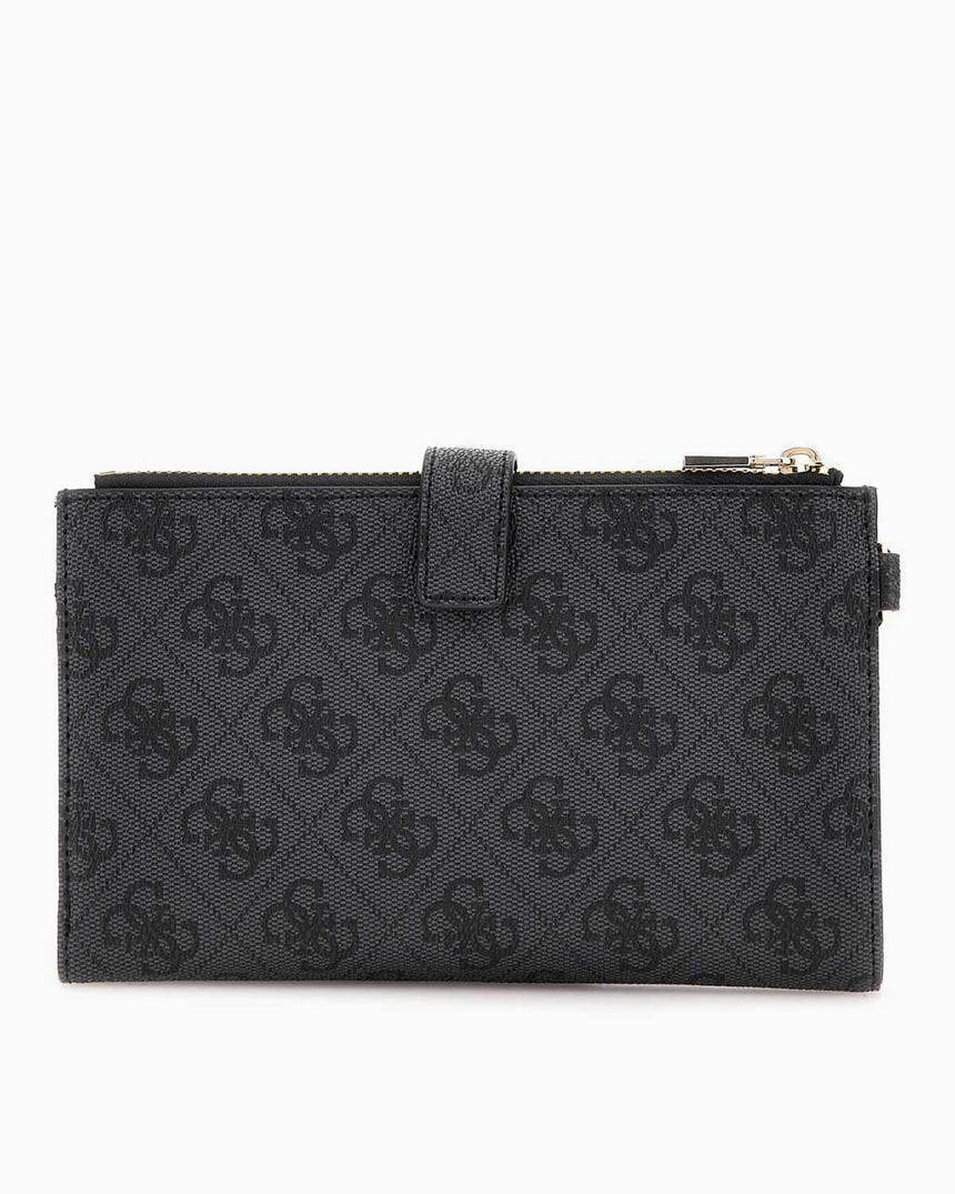 Guess Access Çift Fermuarlı Organizer Kadın Cüzdan Coal Logo