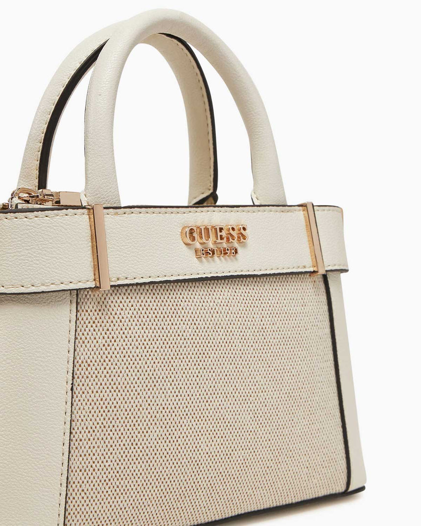 Guess Anadela Satchel Mini El Çantası Natural/Off White