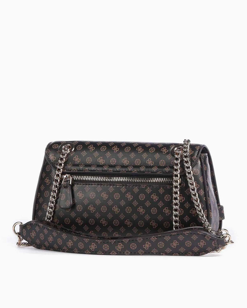 Guess Eliette Flap Logo Omuz Çantası Mocha Logo