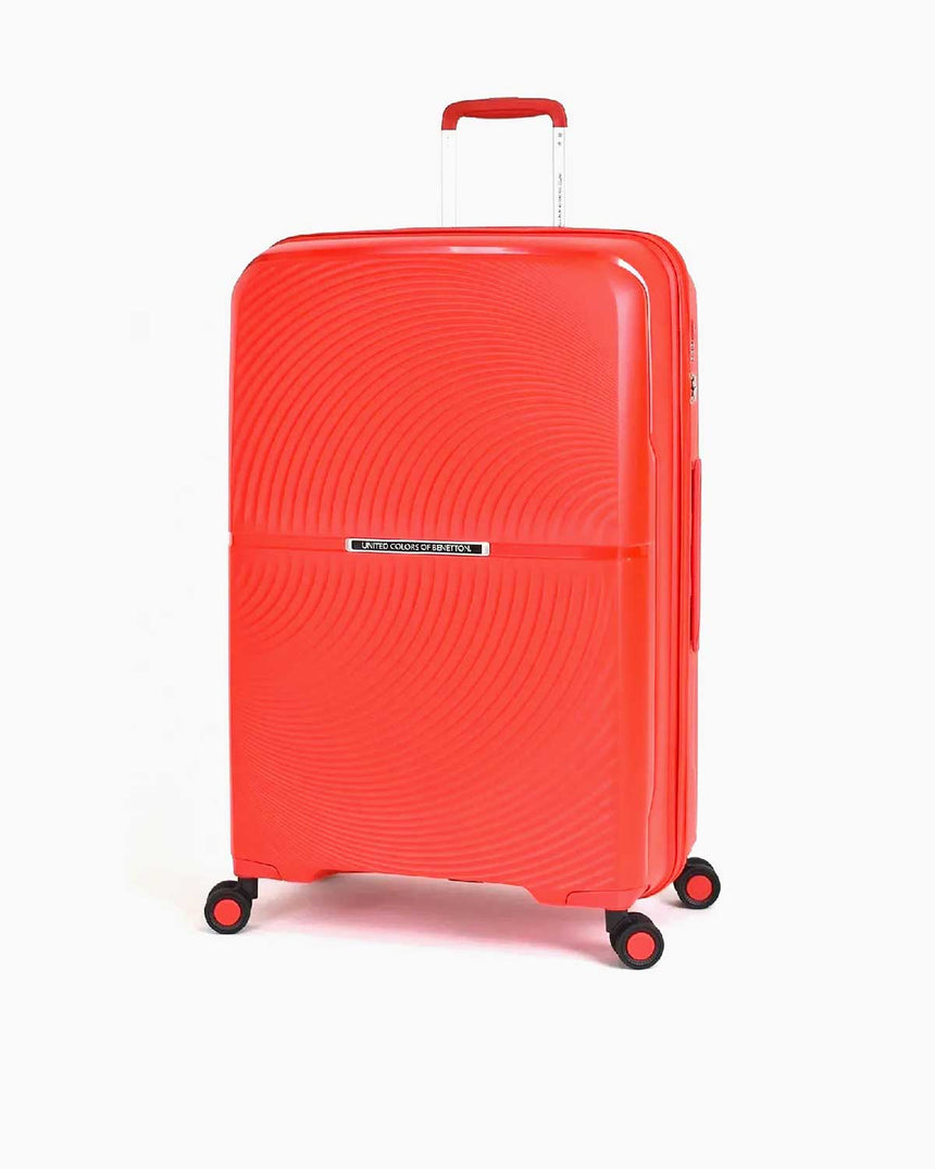 Benetton Trolley Logolu Büyük Boy Valiz Kırmızı