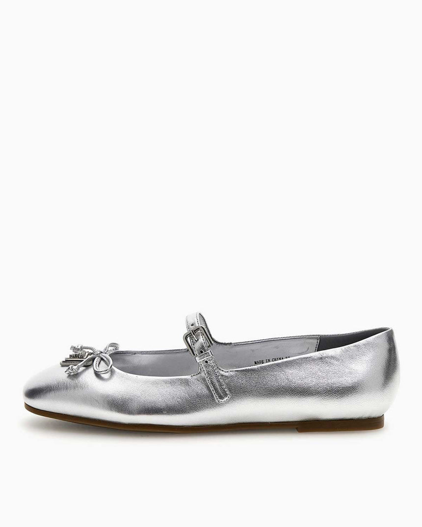 Guess Ballerina Fiyonklu Ayakkabı Silver