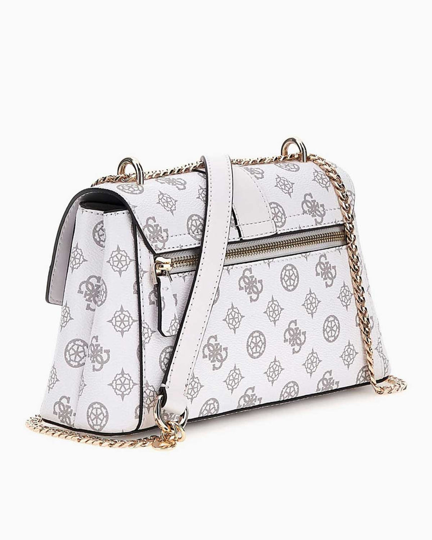 Guess Dorys Convertible Logo Desenli Çapraz Askılı Çanta White Logo