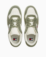 Tommy Hilfiger Basket Leather Logolu Sneaker Washed Army