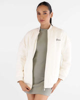 Guess Paulina Kadifemsi Kadın Aktif Ceket Spirit White