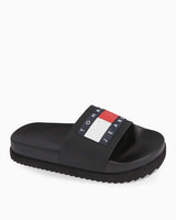 Tommy Hilfiger Elevated Flatform Slide Kadın Terlik Black