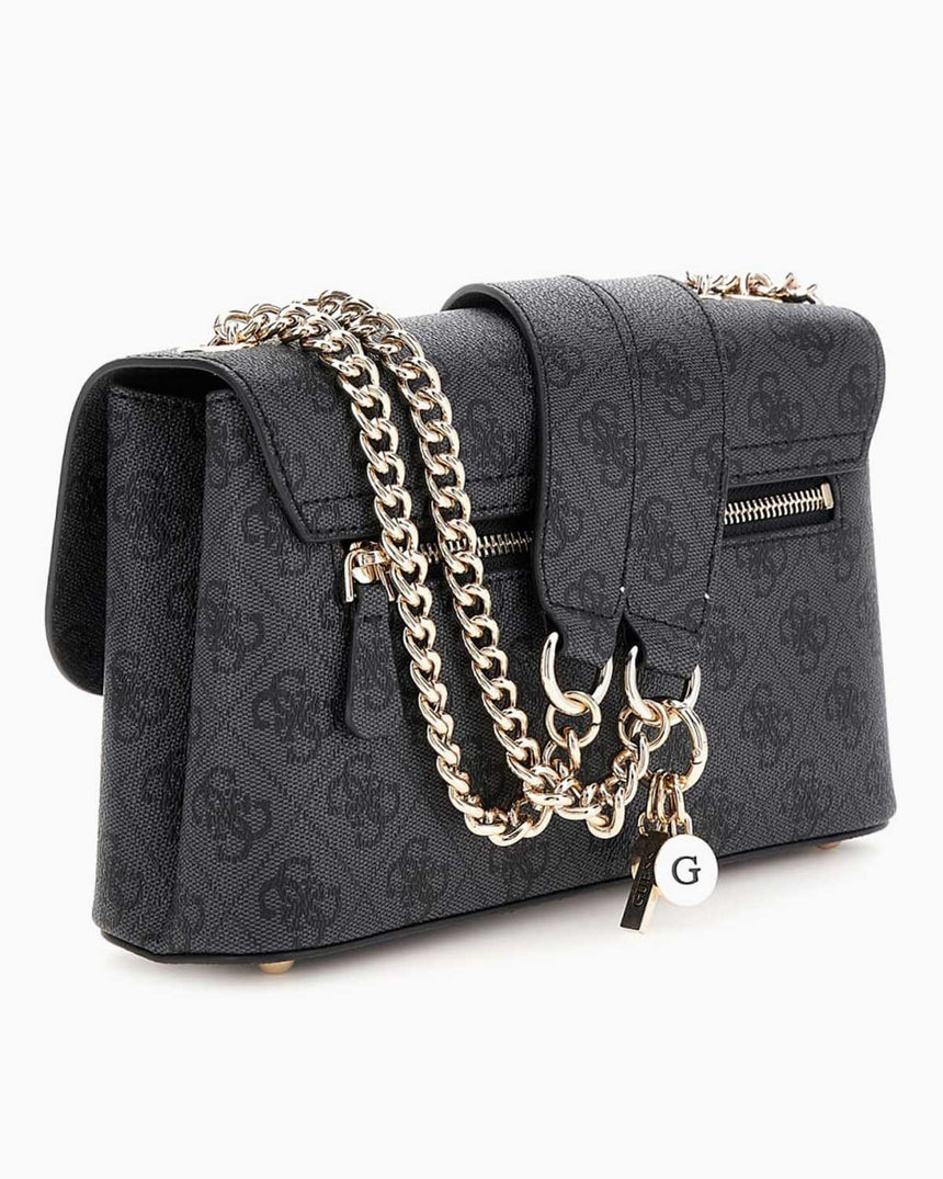 Guess Eco Erica Çıkartılabilir Askılı Kadın El Çantası Coal Logo