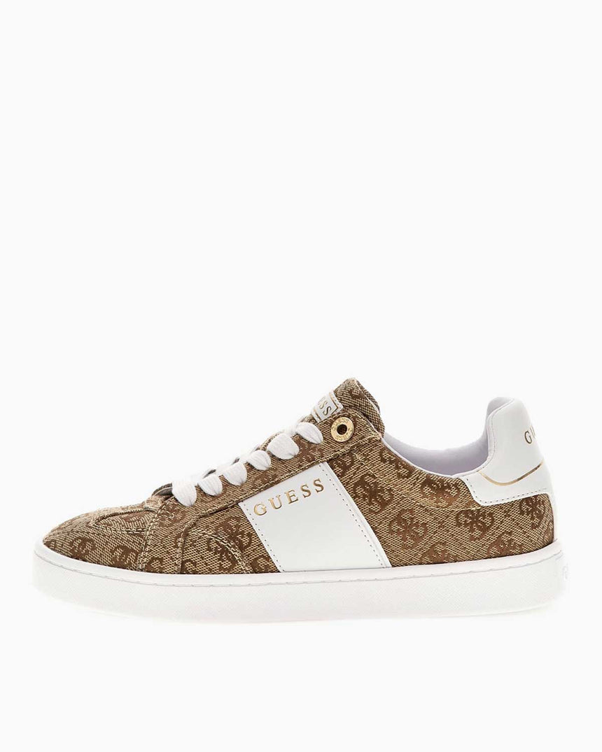 Guess Jrone5 Monogram Baskılı Sneaker Beige / Brown