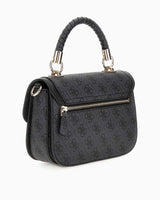 Guess Orlina Handle Flap Monogram Baskılı El Çantası Coal Logo