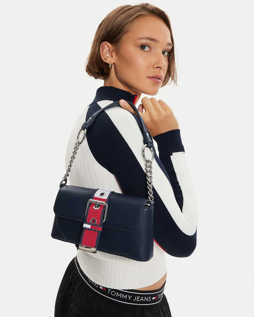 Tommy Hilfiger Idol Shoulder Tokalı Omuz Çantası Dark Night Navy