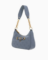 Guess Izzy Peony Zincir Detaylı Omuz Çantası Light Denim Logo