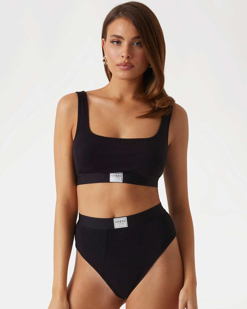 Guess Tessa Logolu Bralet Jet Black A996