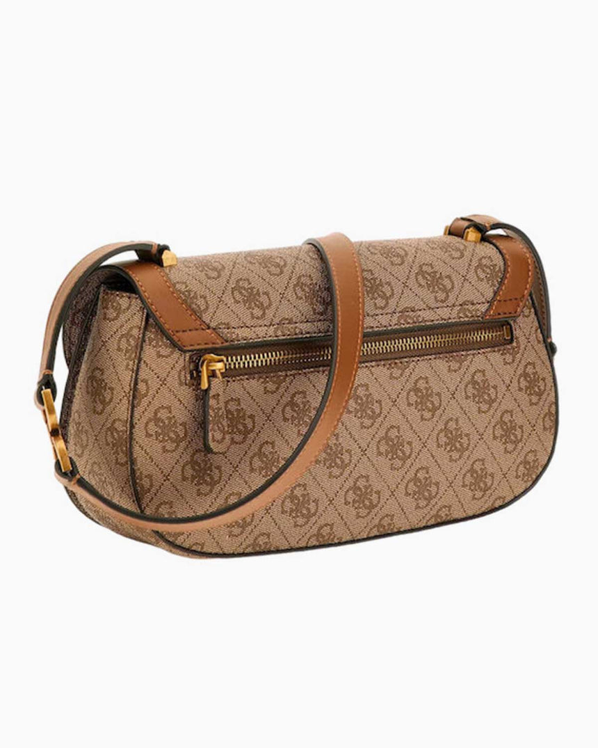 Guess Crossbody Flap Kapaklı Çapraz Askılı Çanta Latte Logo