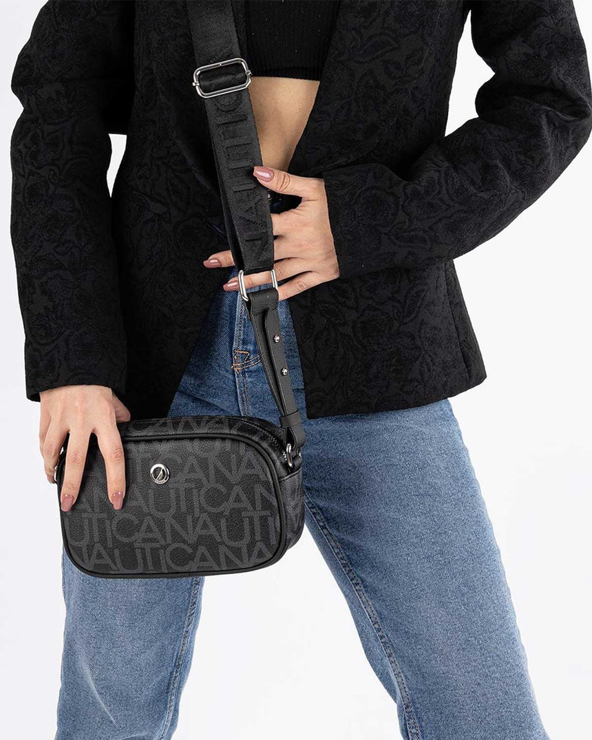 Nautica Mini Cüzdan Detaylı Çapraz Askılı Çanta Siyah