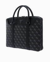Guess Monogram Baskılı Evrak Çantası Dark Black