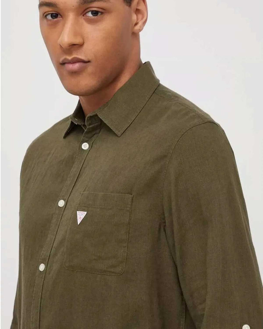 Guess Voven Tops Logolu Gömlek