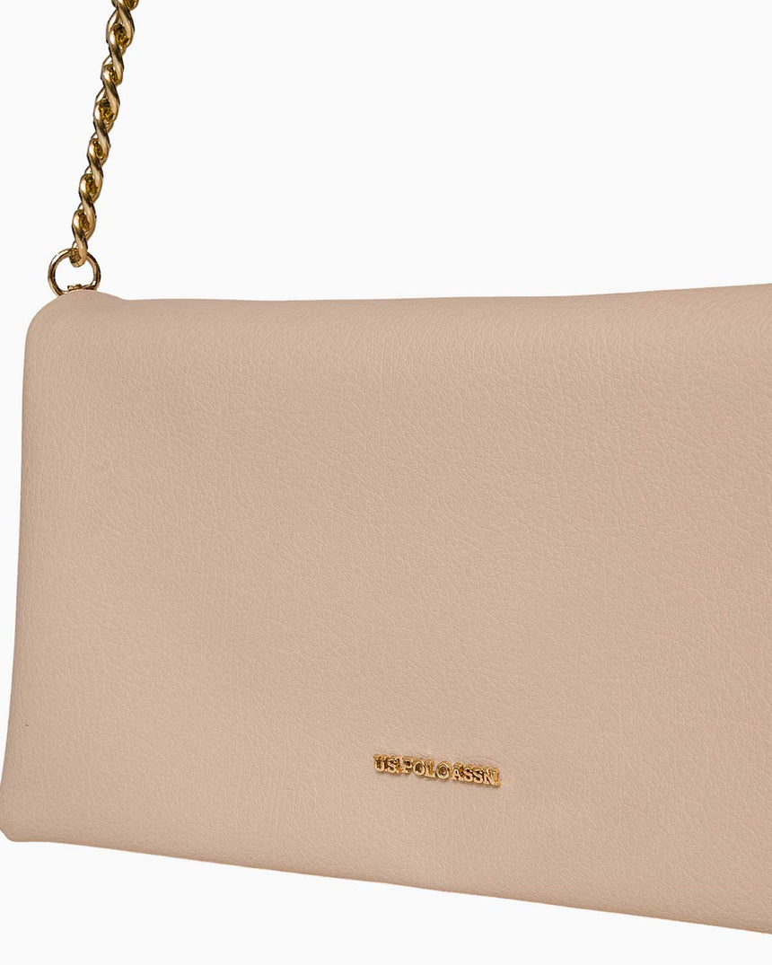 Us Polo Assn Zincir Detaylı Çapraz Askılı Çanta Bej