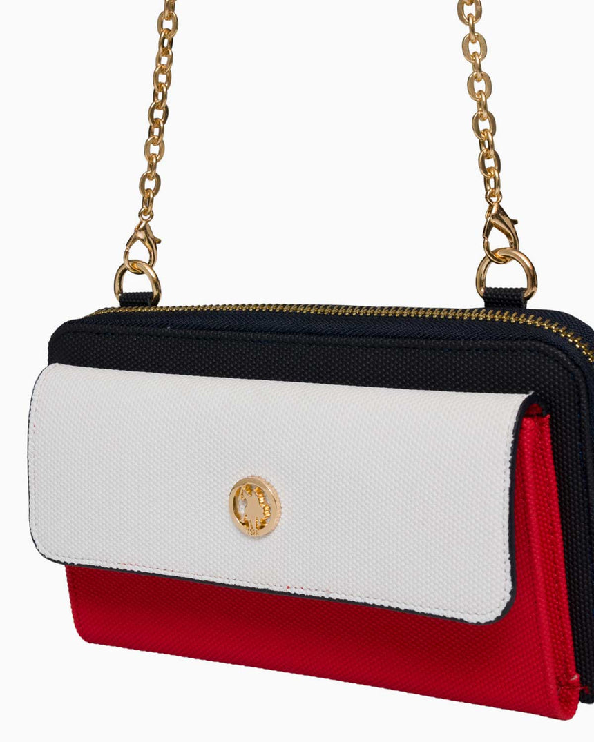 Us Polo Assn Logolu Omuz Çantası Lacivert - Kırmızı - Beyaz