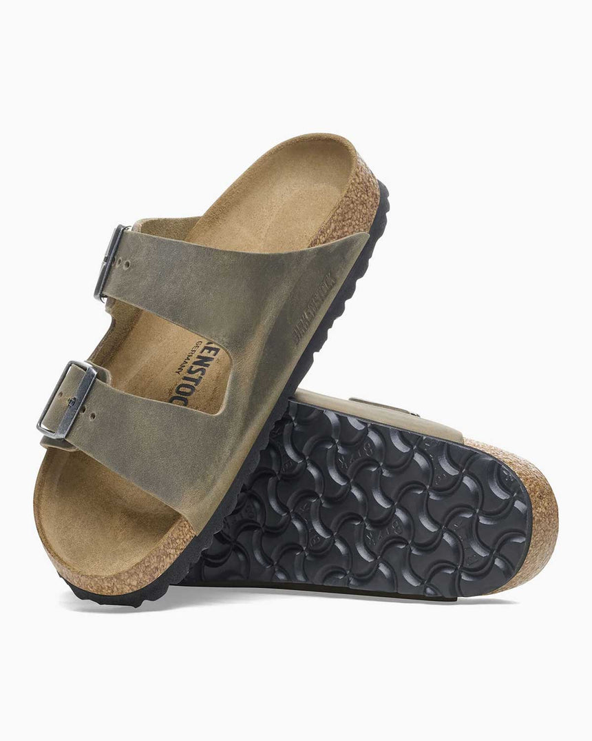 Birkenstock Arizona Leoi Çift Bantlı Erkek Terlik Faded Khaki