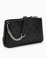Guess Zarela Zincir Detaylı Çapraz Askılı Çanta Black Logo