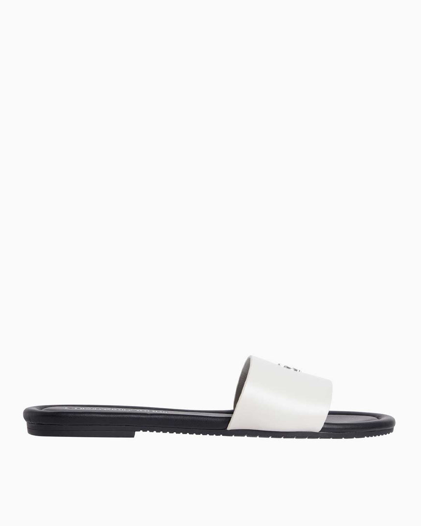 Calvin Klein Flat Slide Logolu Terlik Silver Birch/Black