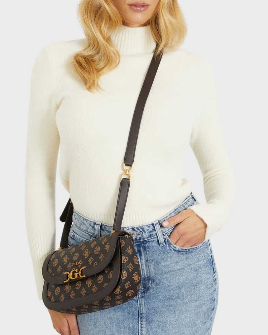 Guess Ayarlanabilir Çapraz Askılı Çanta Mocha Logo