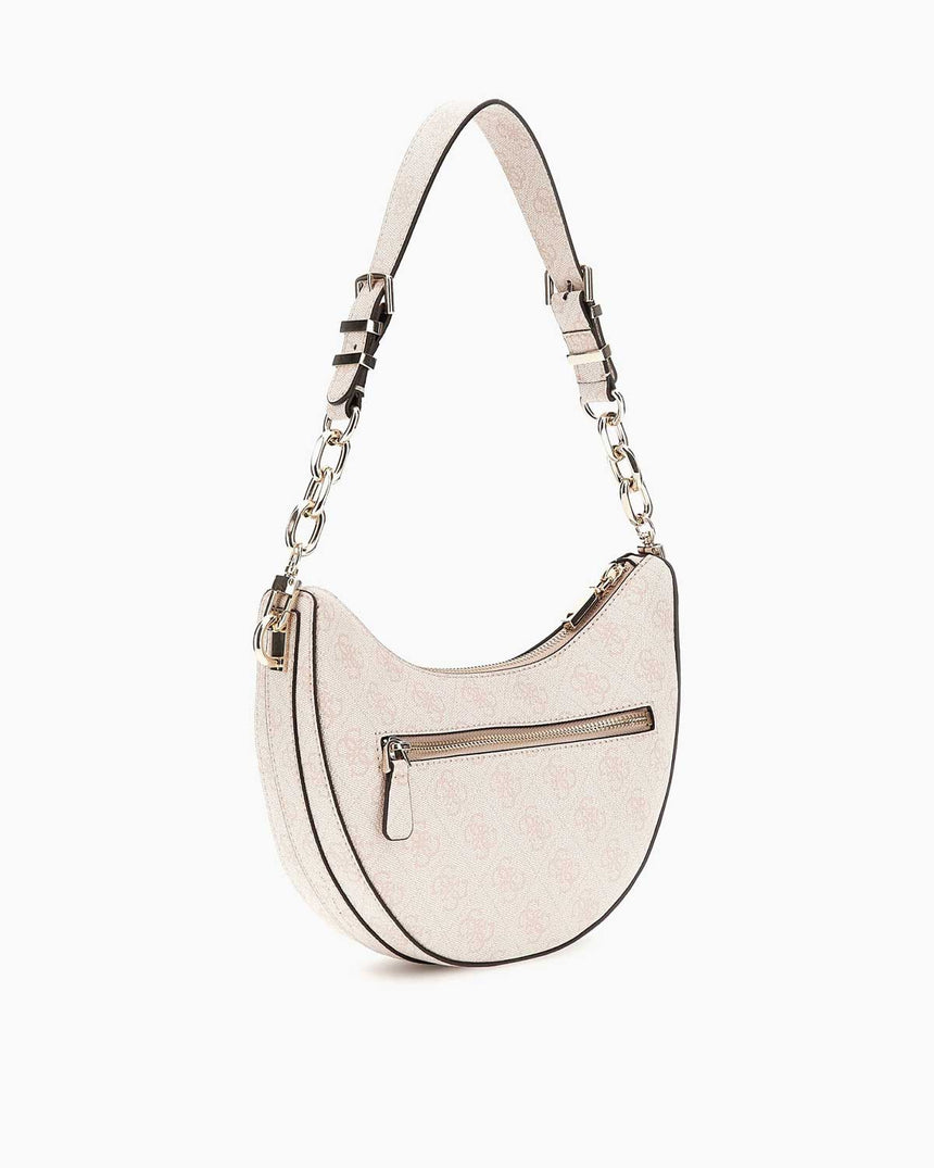 Guess Orlina Logo Top Zip Monogram Desenli Omuz Çantası Sundial