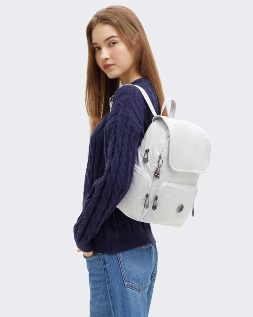 Kipling City Zip S Basic Elevated Sırt Çantası Silver Night