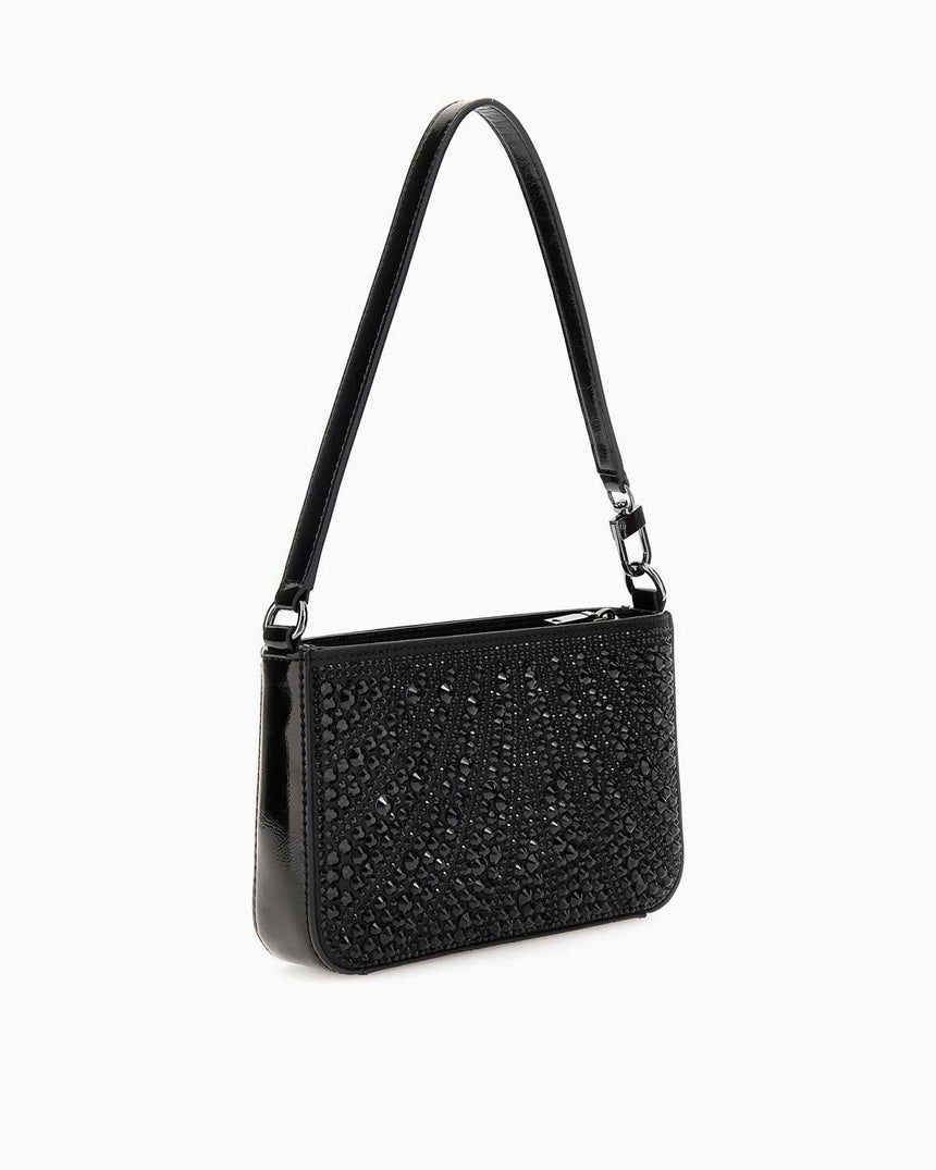 Guess Beauvoir Taşlı Mini Omuz Çantası Black