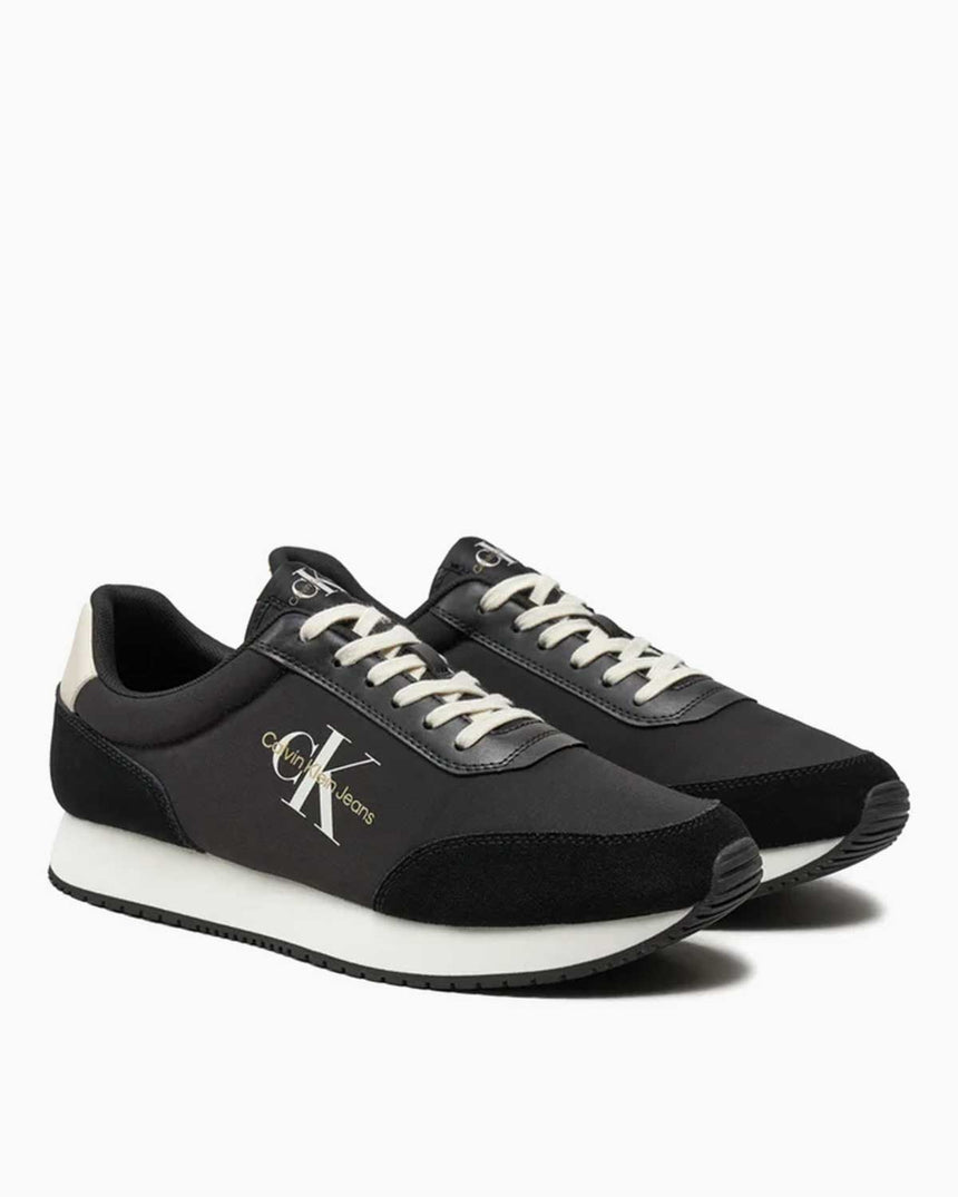 Calvin Klein Retro Runner Low Top Sneaker Black/Eggshell/White