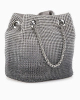 Guess Zalina Pouch Gümüş Taş Detaylı Omuz Çantası Silver