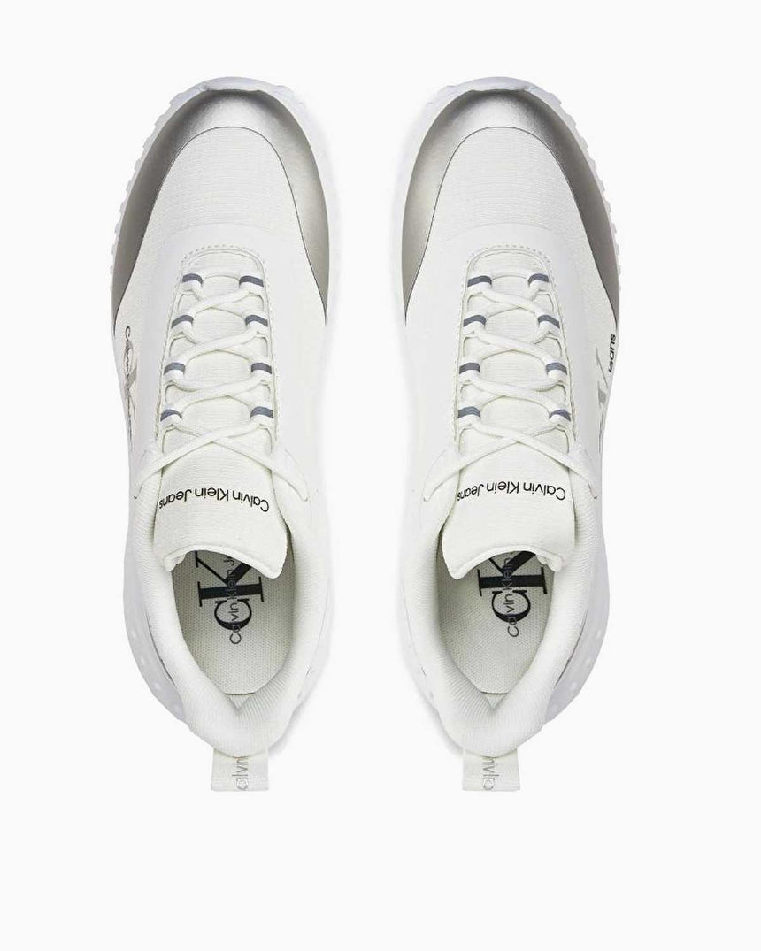 Calvin Klein Eva Runner Low Lace Mix Sneakers Bright White/Silver