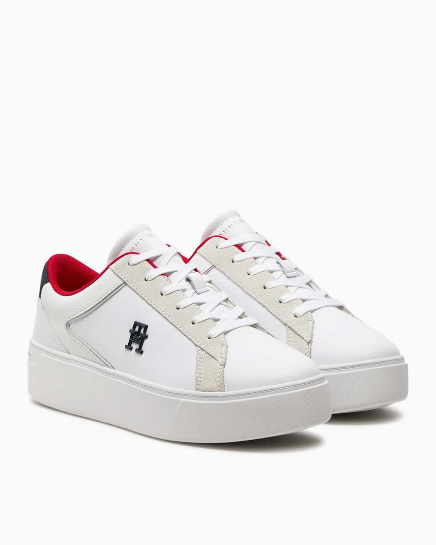 Tommy Hilfiger Platform Court Logolu Sneaker White