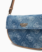 Guess Cerelia Kapaklı Omuz Çantası Denim Logo