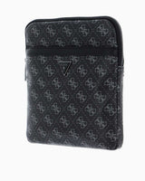 Guess Torino Monogram Logolu Çapraz Askılı Çanta Dark Black