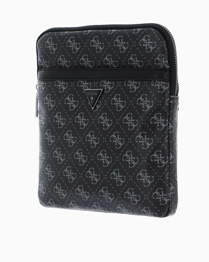 Guess Torino Monogram Logolu Çapraz Askılı Çanta Dark Black