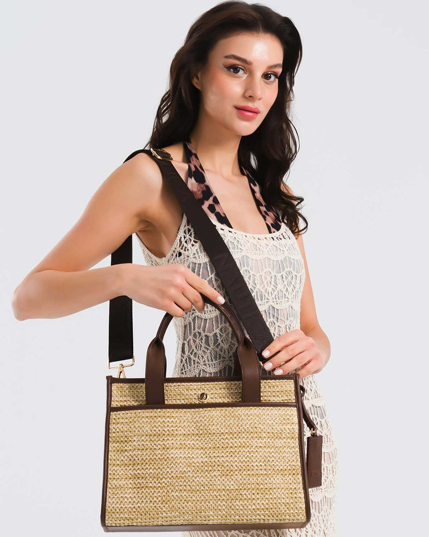 Nautica Logolu El Çantası Bej - Açık Kahve