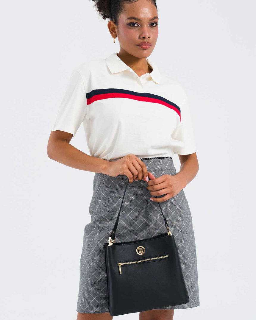 Us Polo Assn Fermuar Detaylı El Çantası Siyah