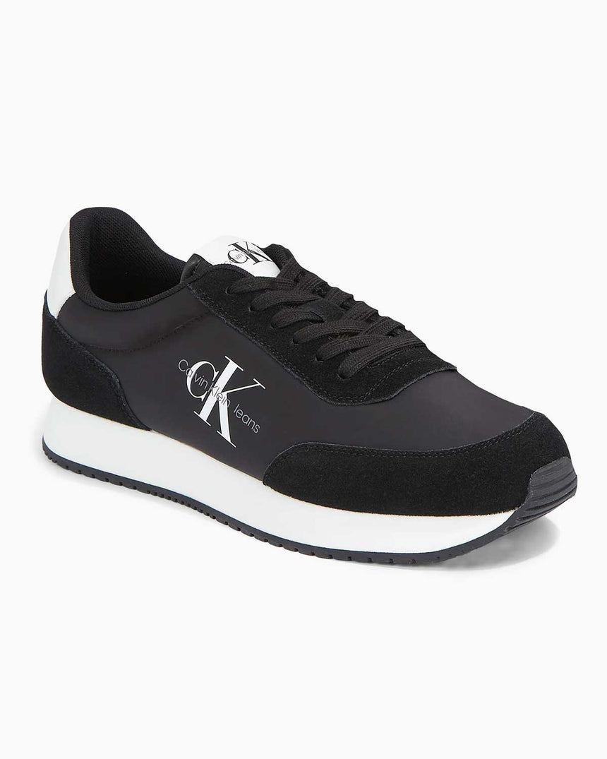 Calvin Klein Retro Runner Low Top Sneakers Black/Bright White