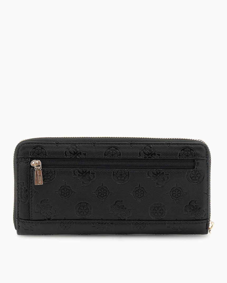 Guess Zarela Slg Large Zip Around Cüzdan Black Logo