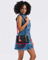 Us Polo Assn Zincir Detaylı El Çantası Lacivert - Kırmızı - Beyaz