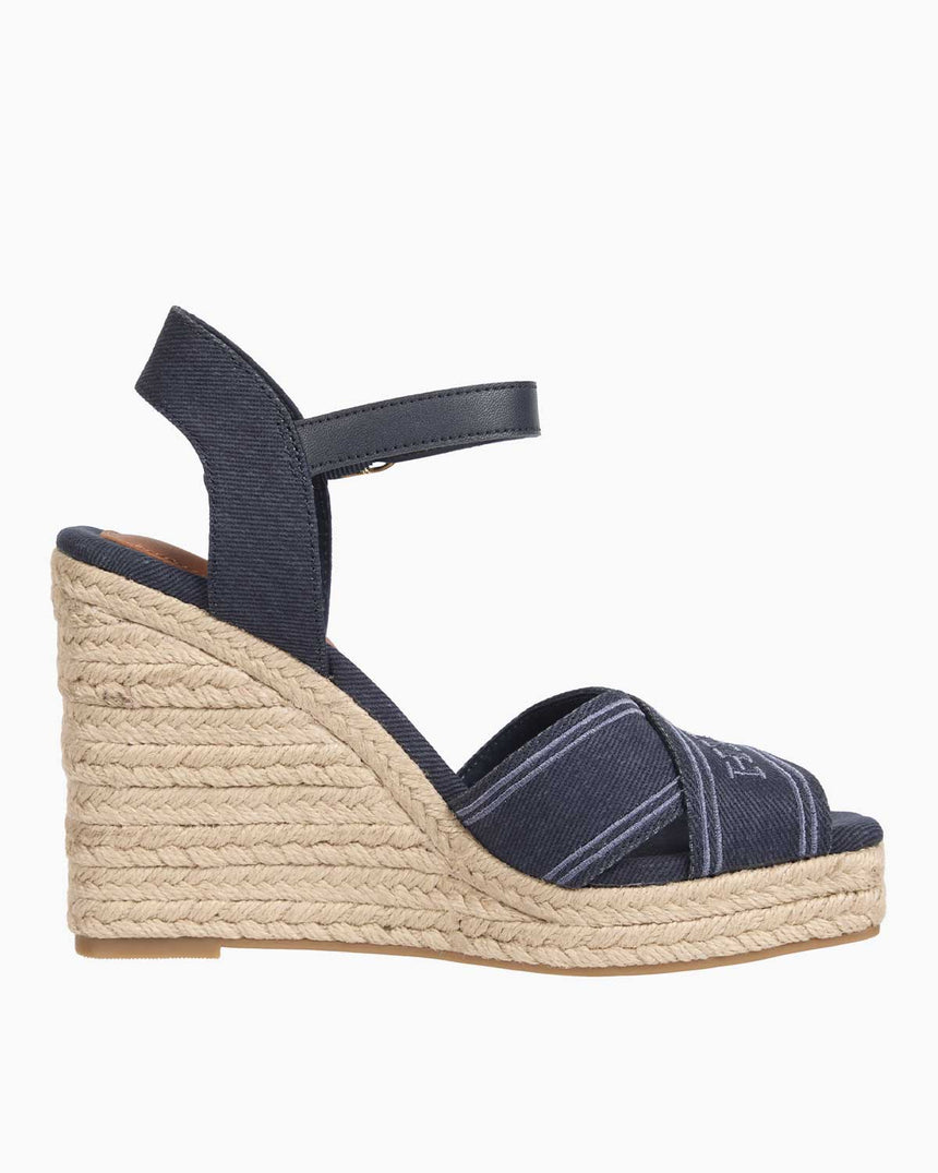 Tommy Hilfiger Wedge Espadrilles High Wedge Terlik Space Blue