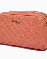 Guess Double Zip Makyaj Çantası Coral