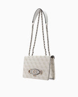 Guess Monogram Baskılı Omuz Çantası Dove Logo
