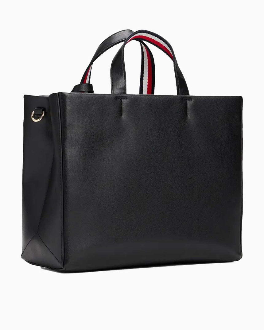 Tommy Hilfiger Resmi Orta Boy Kadın Alışveriş Çantası Black