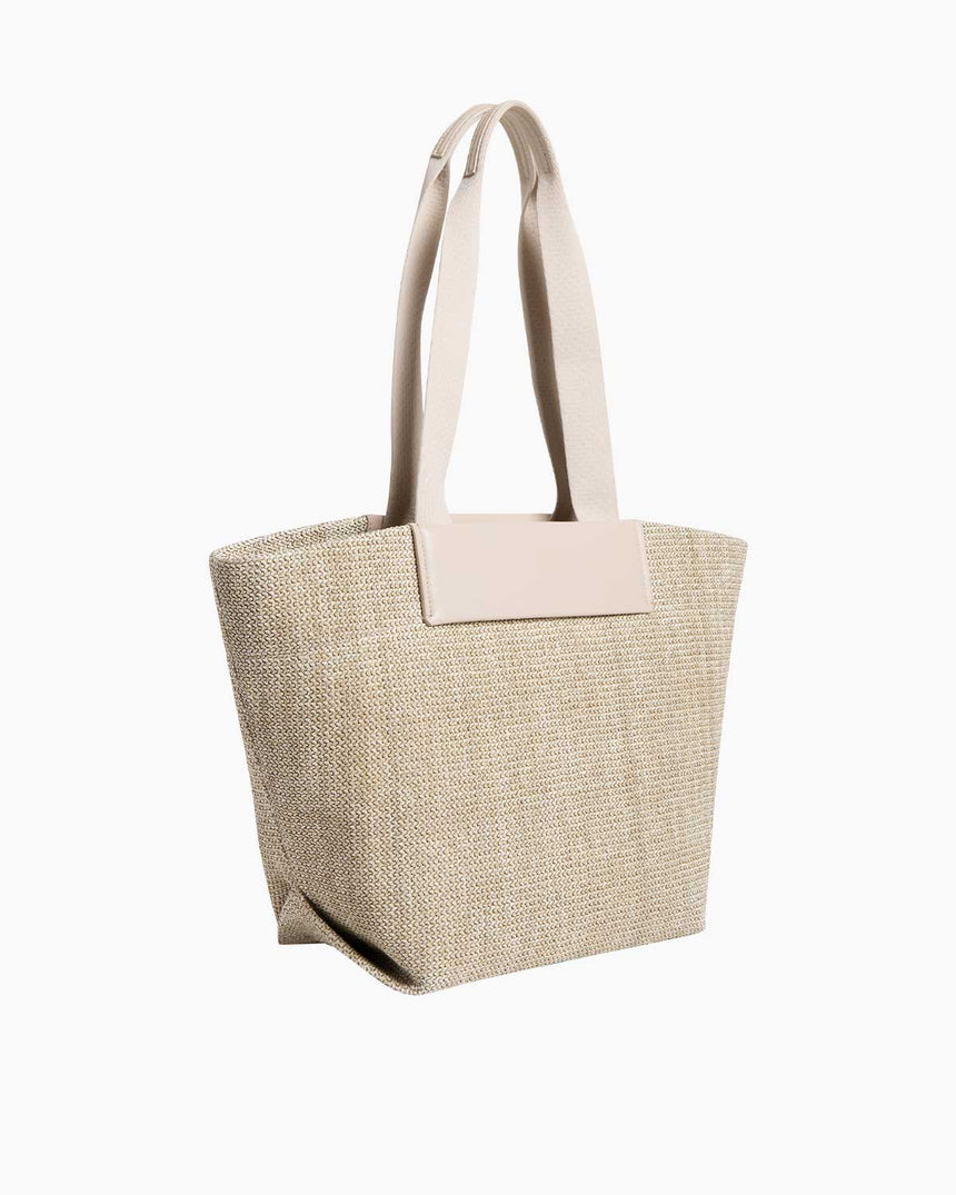 Calvin Klein Raffia Medium Shopper Omuz Çantası Crockery